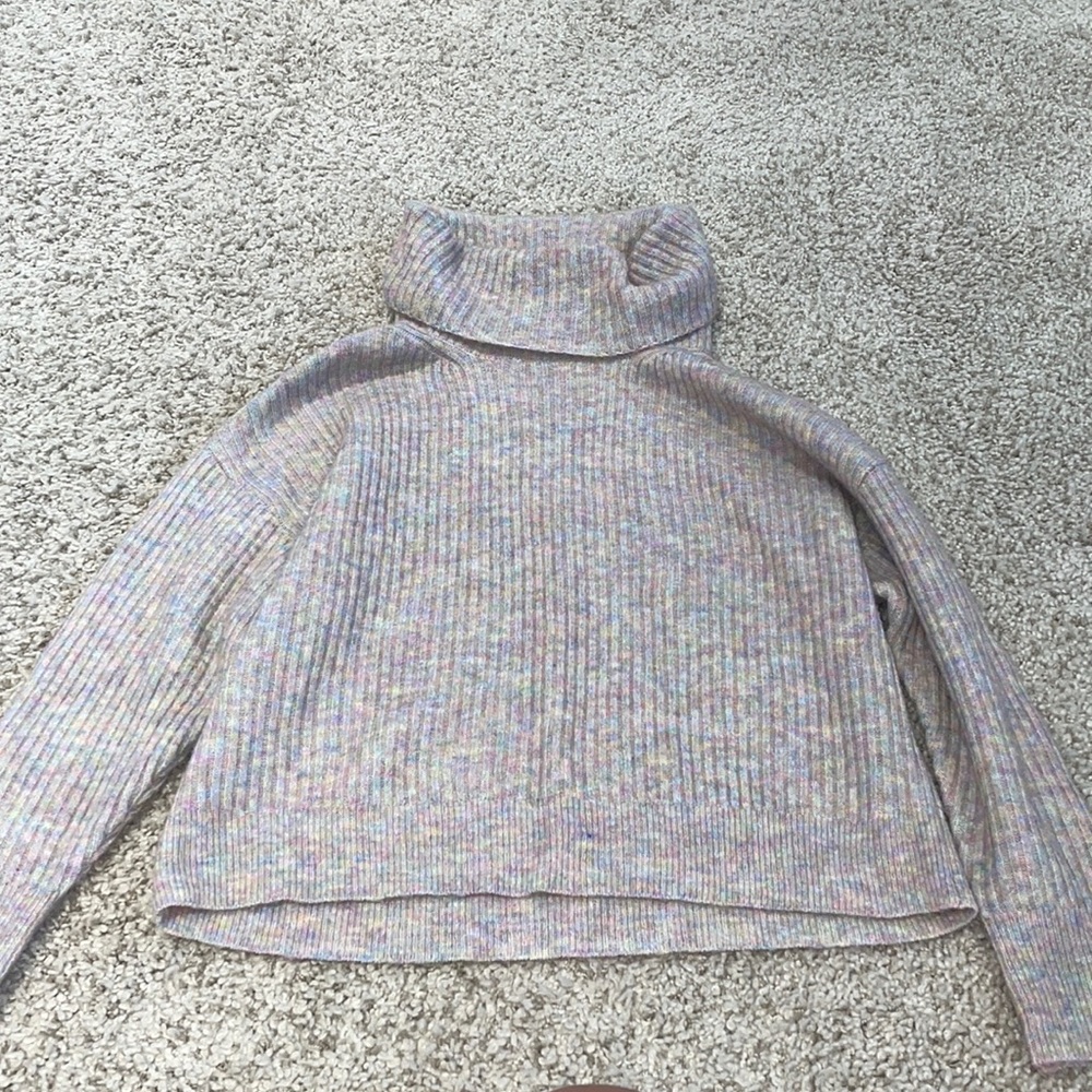 Aqua Turtleneck Sweater